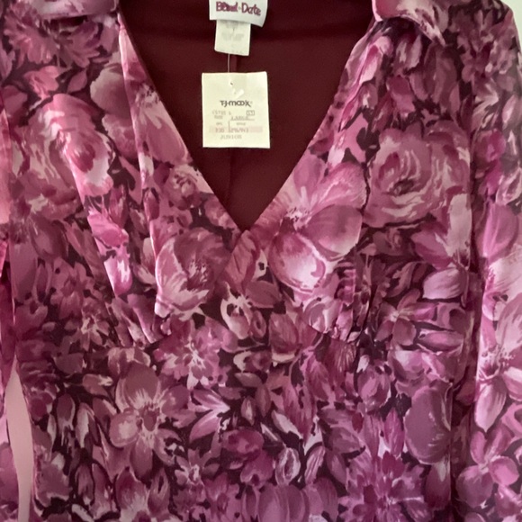 NWT Blind Date Layered Dress-lined w/tank dress-Chiffon like material-Jrs Large - Picture 3 of 6